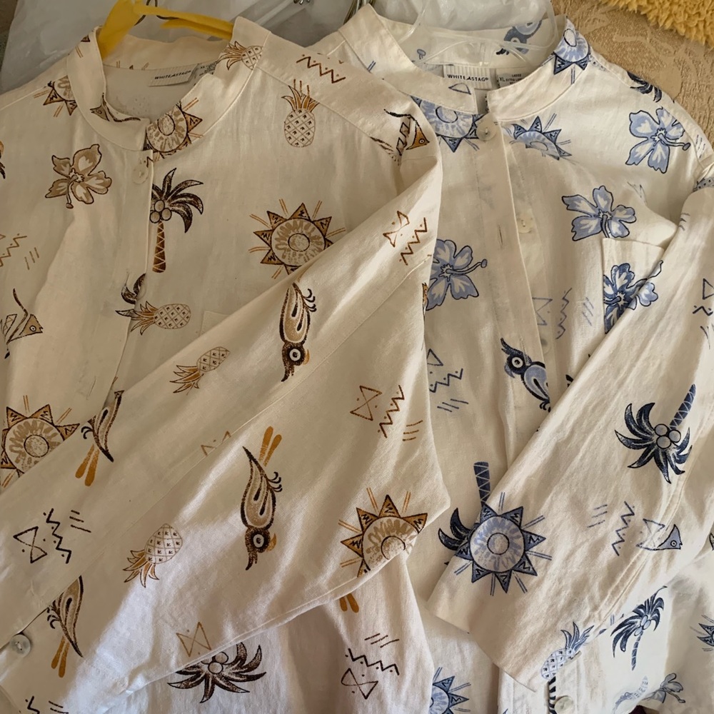 3 beautiful button down tops. All XL White Stag